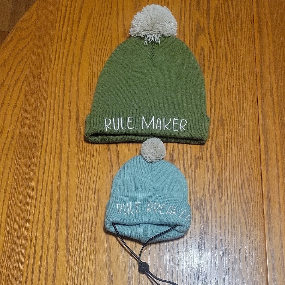 Green and Teal Dog Owner Beanie Set